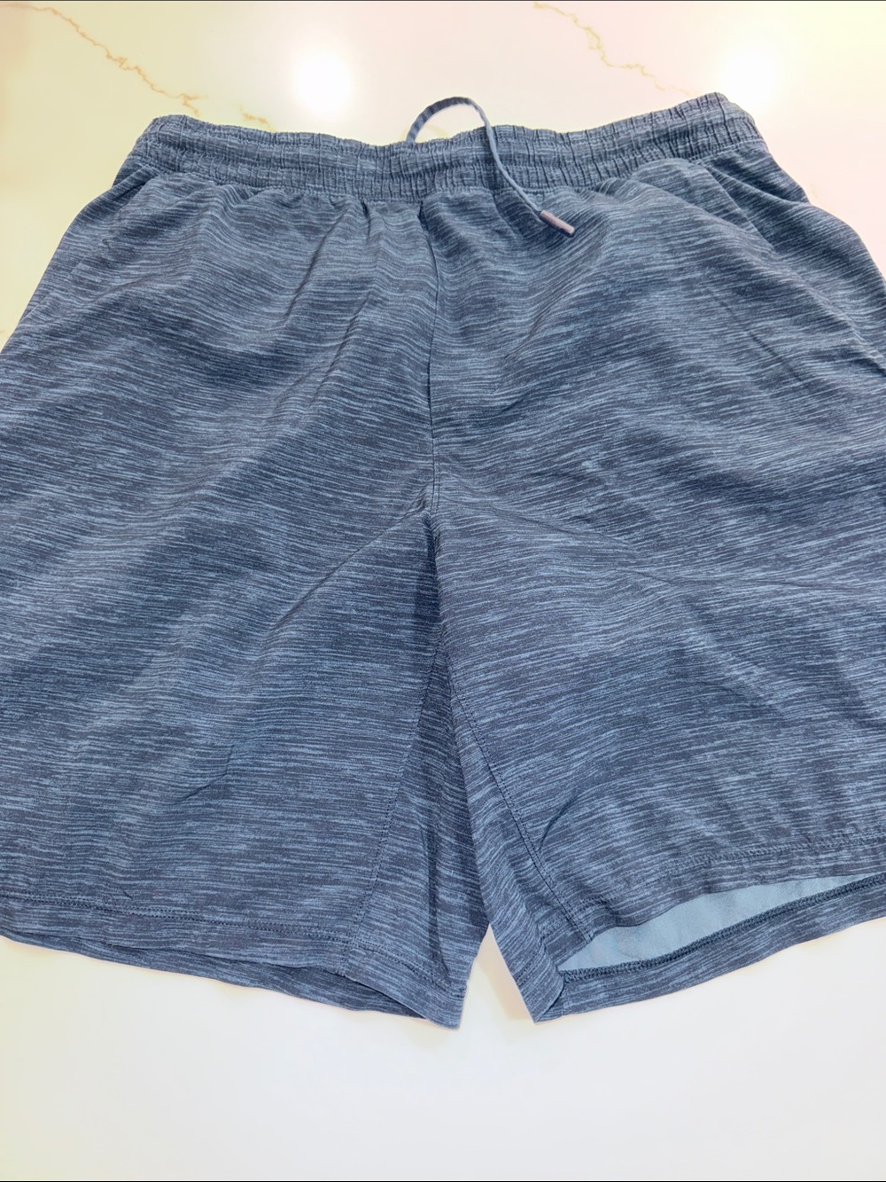 lululemon athletica Heathered Blue Performance Shorts Pace Breaker - Picture 4 of 5